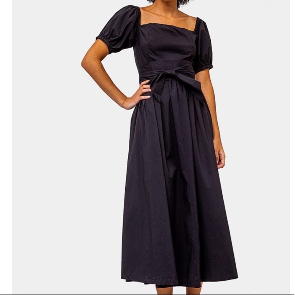 Puff Sleeve Smocked Bodice “Nola” Midi Dress!